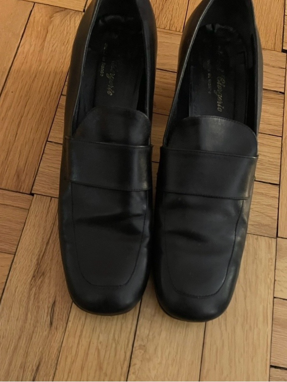 Black Leather Slip-On Loafers - Classic Women’s Dress Shoes